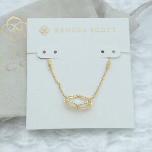 Kendra Scott - Elisa Lattice Frame Gold Ivory Mother Pearl Necklace - new